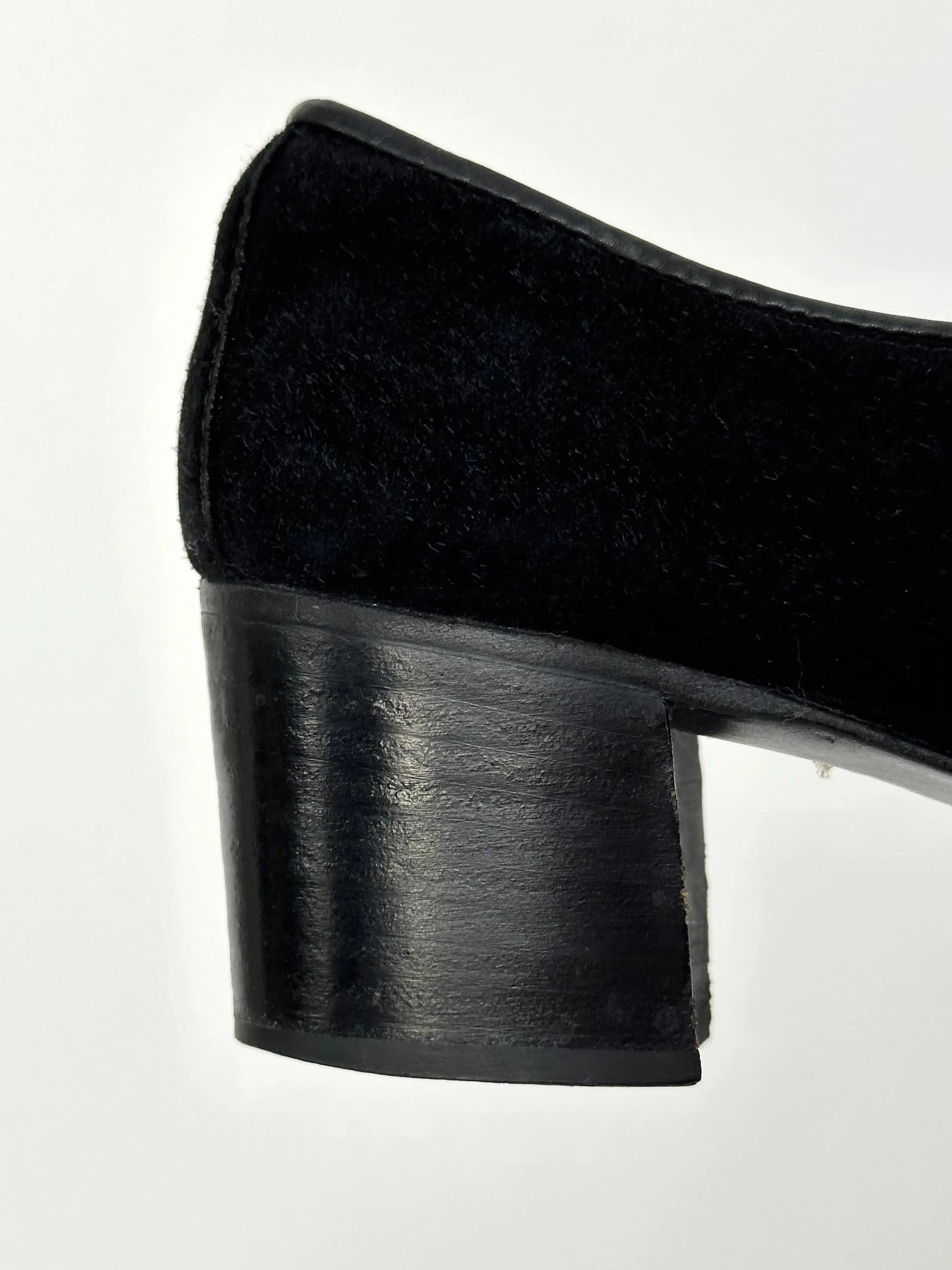 1970s Gucci Suede Buckle Web Loafers