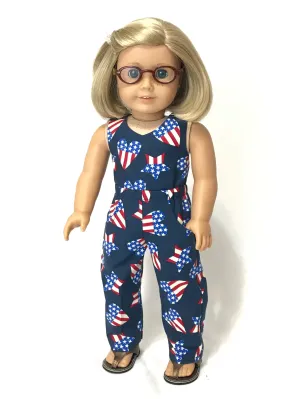 4th of July jumpsuit for American Girl and 18” dolls 07
