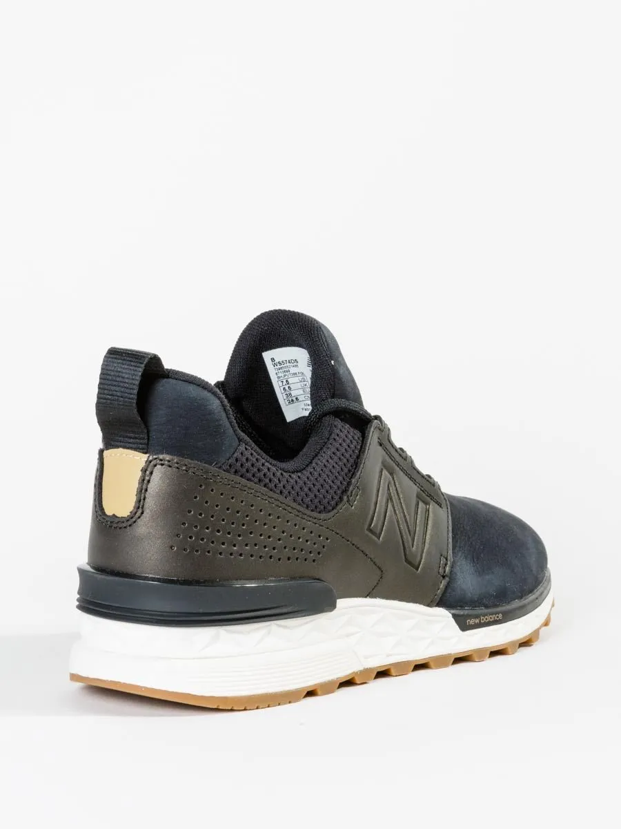 574s nubuck sneaker - black/gold