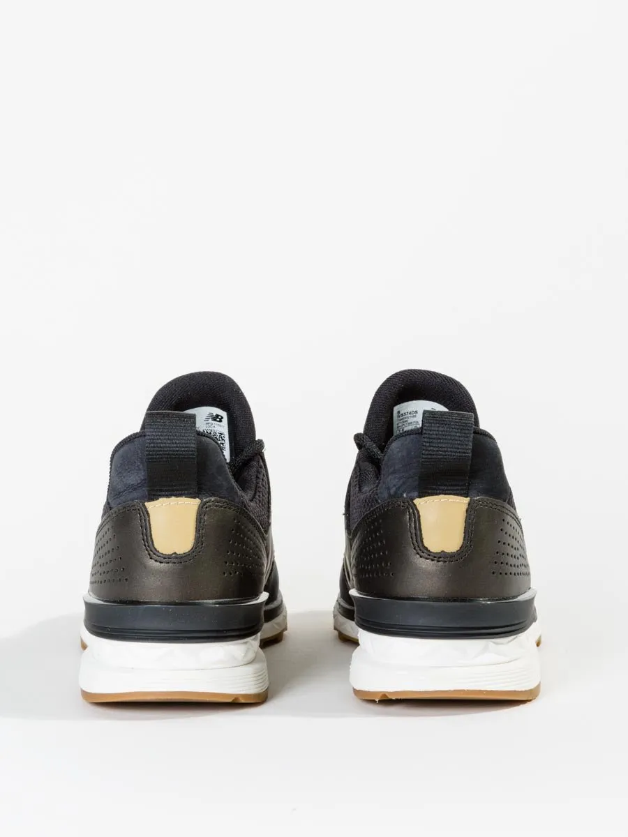 574s nubuck sneaker - black/gold