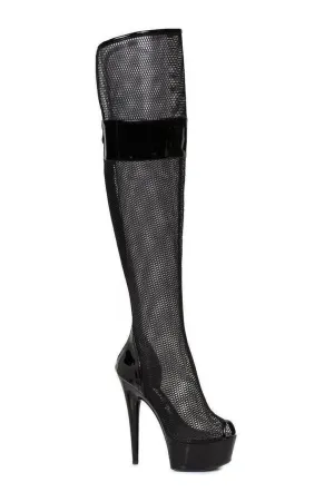 609-IVY Thigh Boot  | Black  Patent