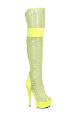 609-IVY Thigh Boot  | Yellow Patent