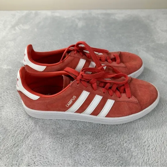 Adidas Original Campus Trace Scarlet DB0984 Men's Size 8 US Salmon/White Sneaker