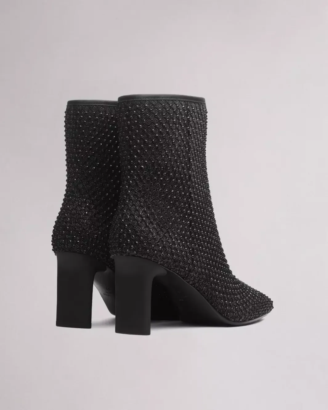 AJA DIAMANTE MESH BOOT IN BLACK DENIM