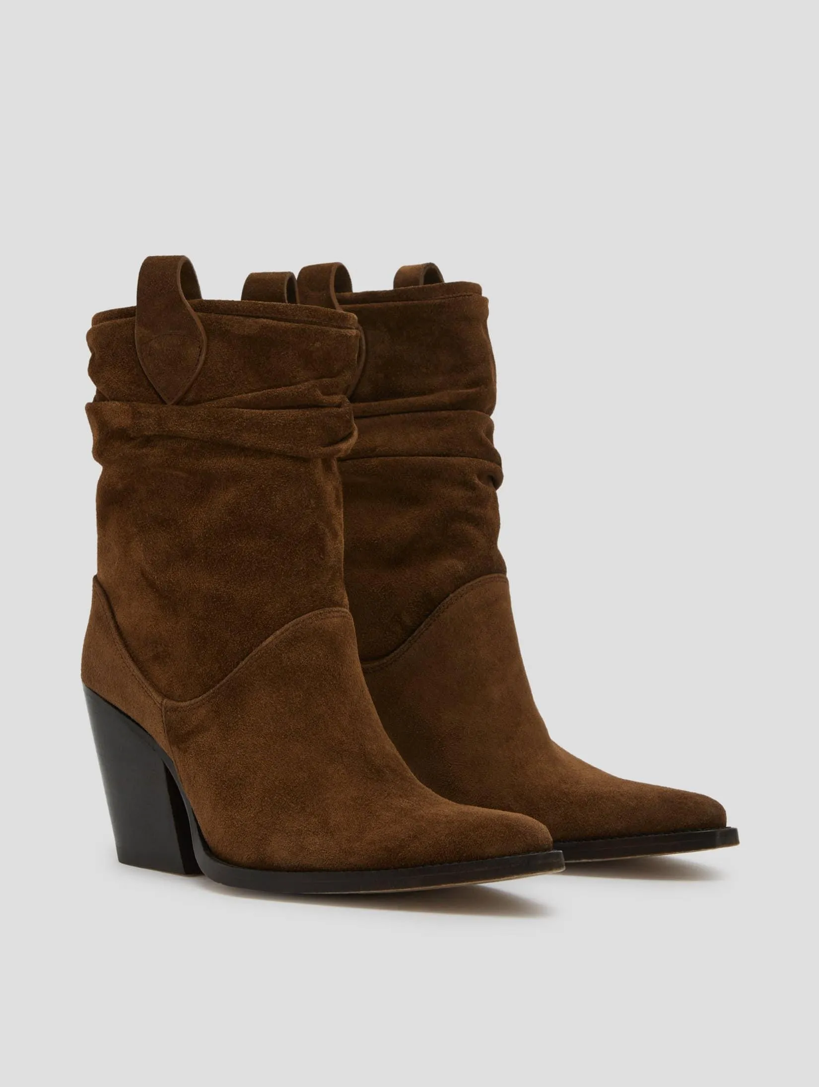 ALISON 80MM WRINKLED BOOT IN ROCK SUEDE - Woman