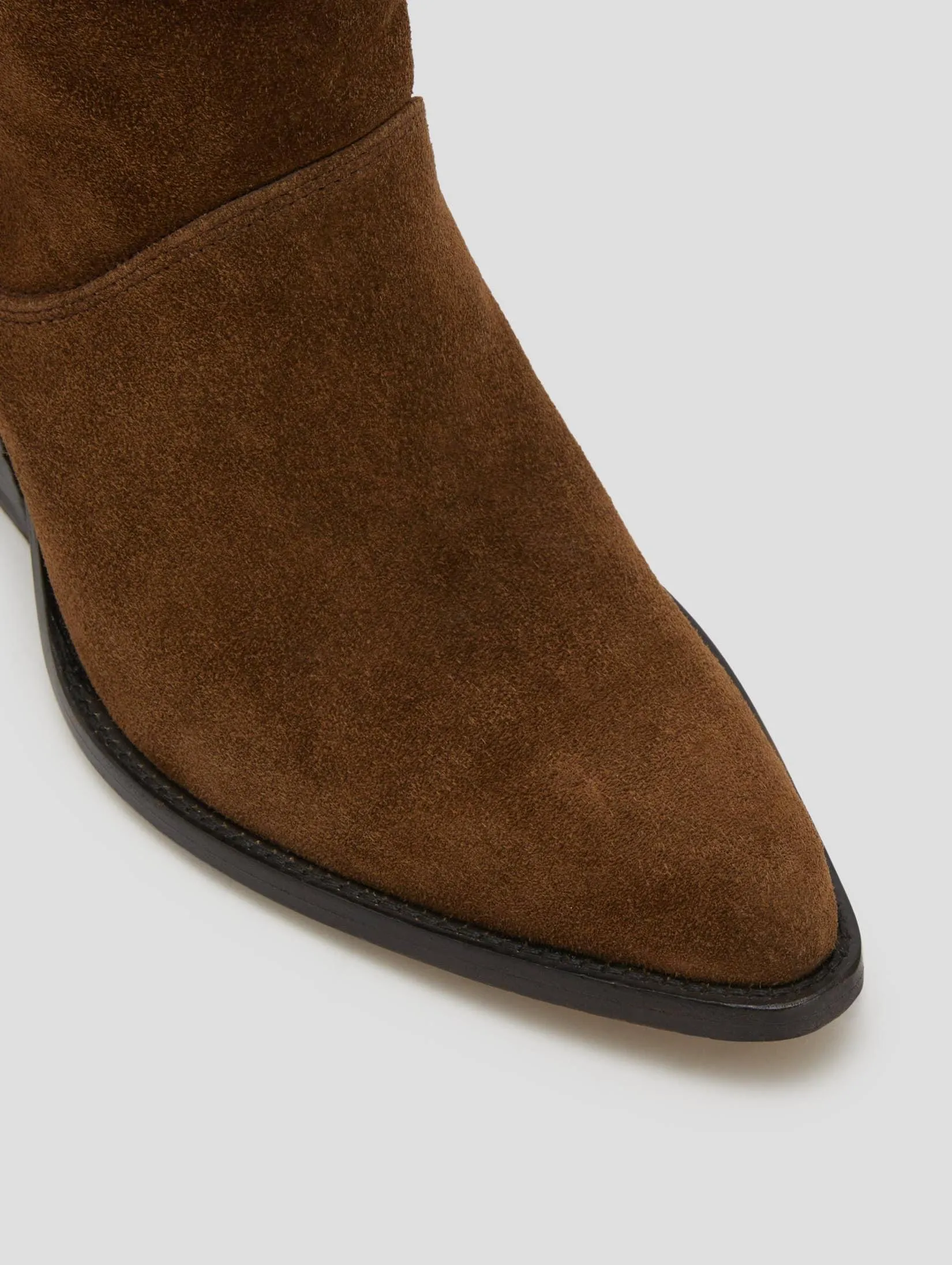 ALISON 80MM WRINKLED BOOT IN ROCK SUEDE - Woman