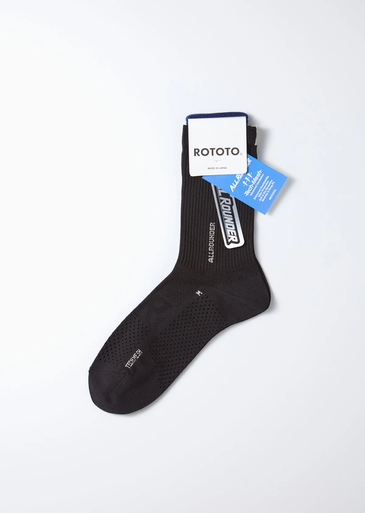 Allrounder Tech-Mesh Crew Socks - Black