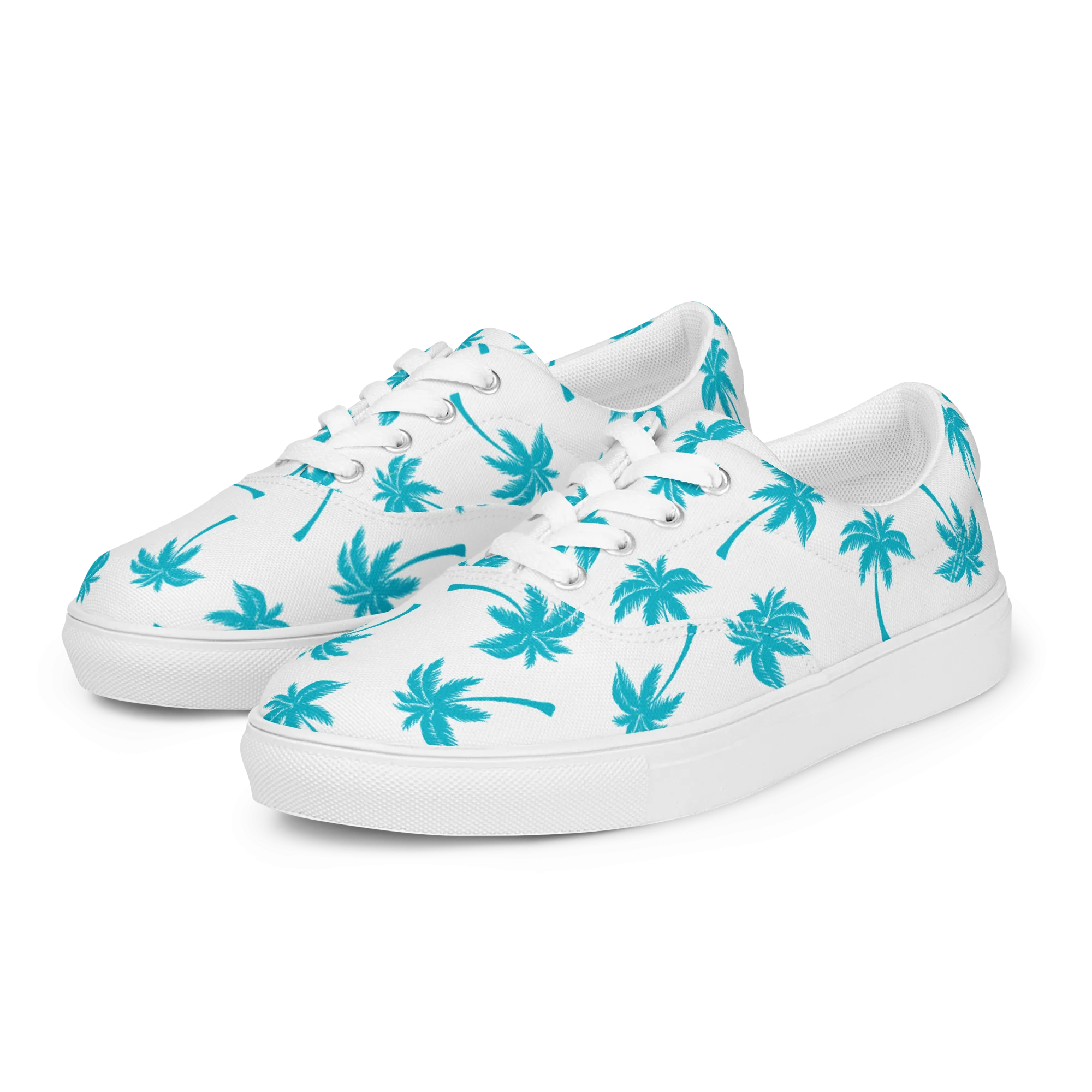 Aloha Tribe Mens Palmtree White Canvas Shoes