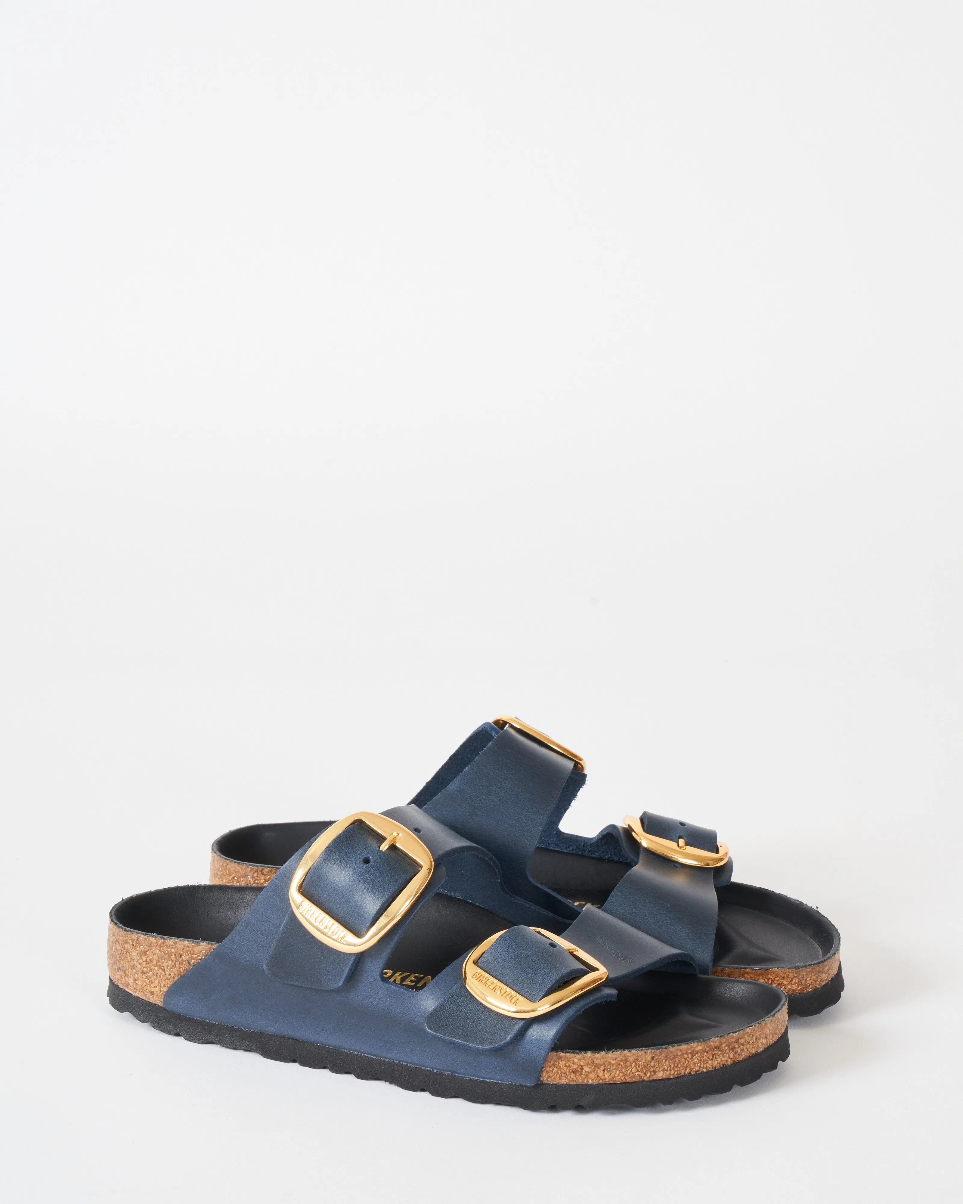 arizona big buckle sandal - blue oiled leather