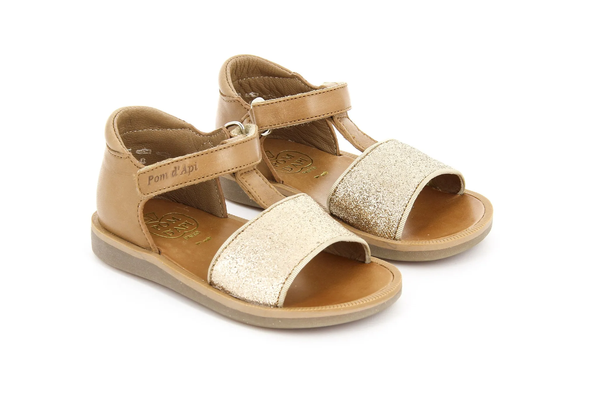 Baby Pom D'Api Tao Velcro Glitter Cowburnish Sand/Camel