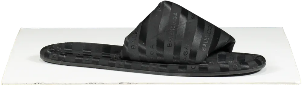 Balenciaga Black Hotel Logo Slides UK 6 EU 39 👠