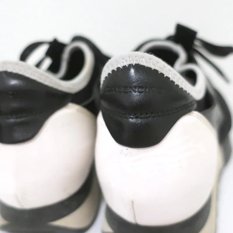 Balenciaga Race Runner Sneakers Black Leather & Mesh Size 36
