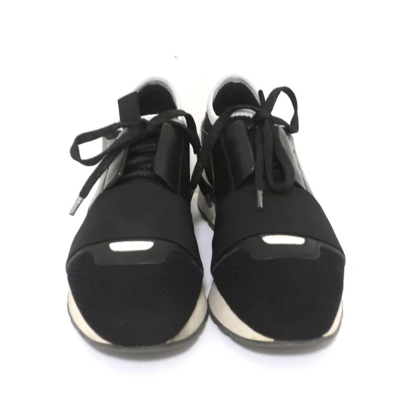 Balenciaga Race Runner Sneakers Black Leather & Mesh Size 36