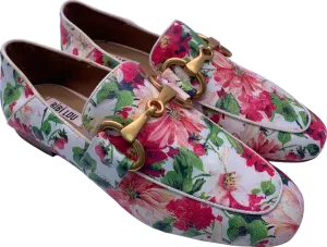 Bibi Lou Pink Floral Print Loafers UK 6 EU 39