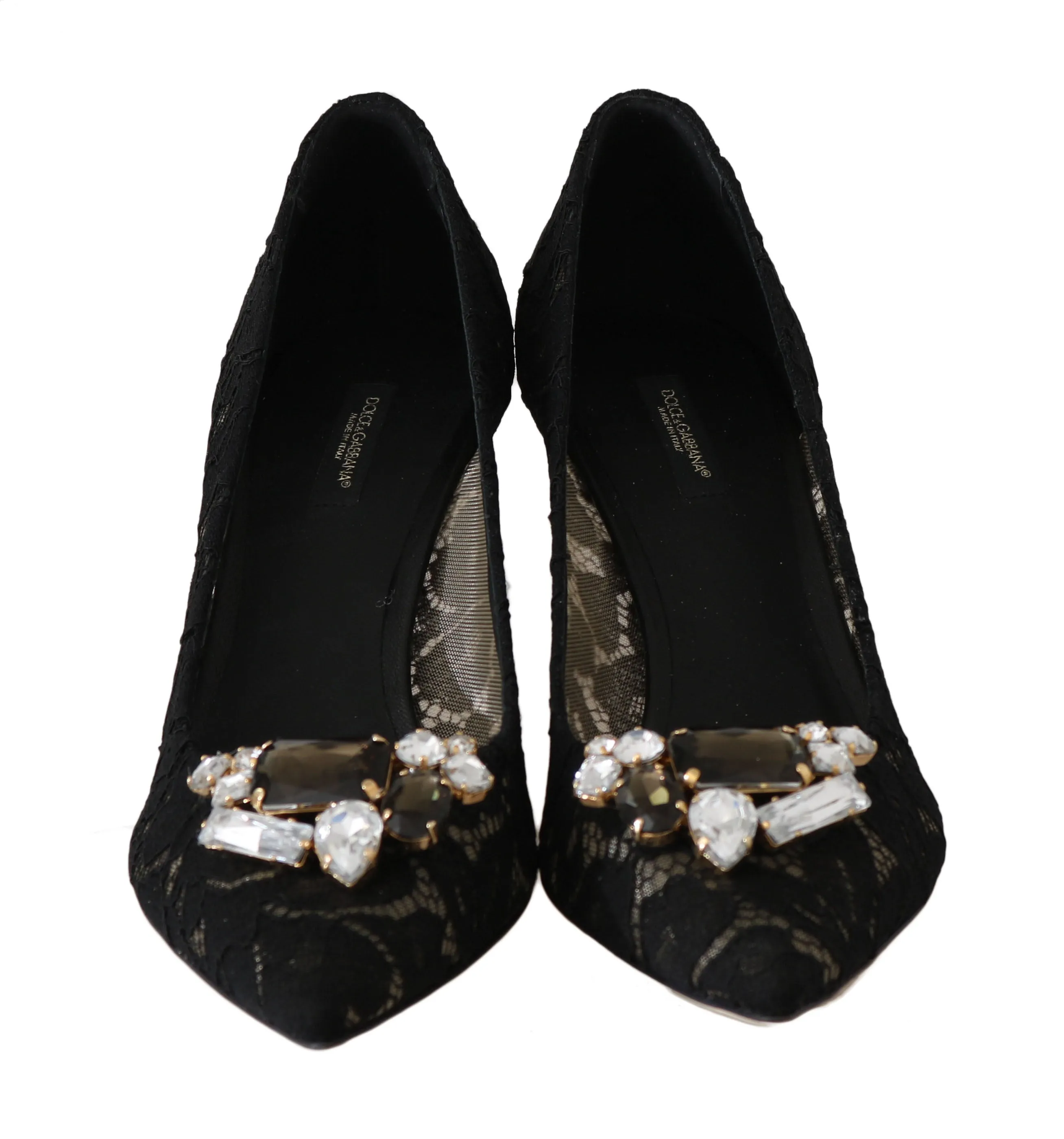 Black Lace Bellucci Crystal Pumps