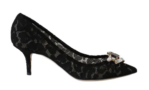Black Lace Bellucci Crystal Pumps