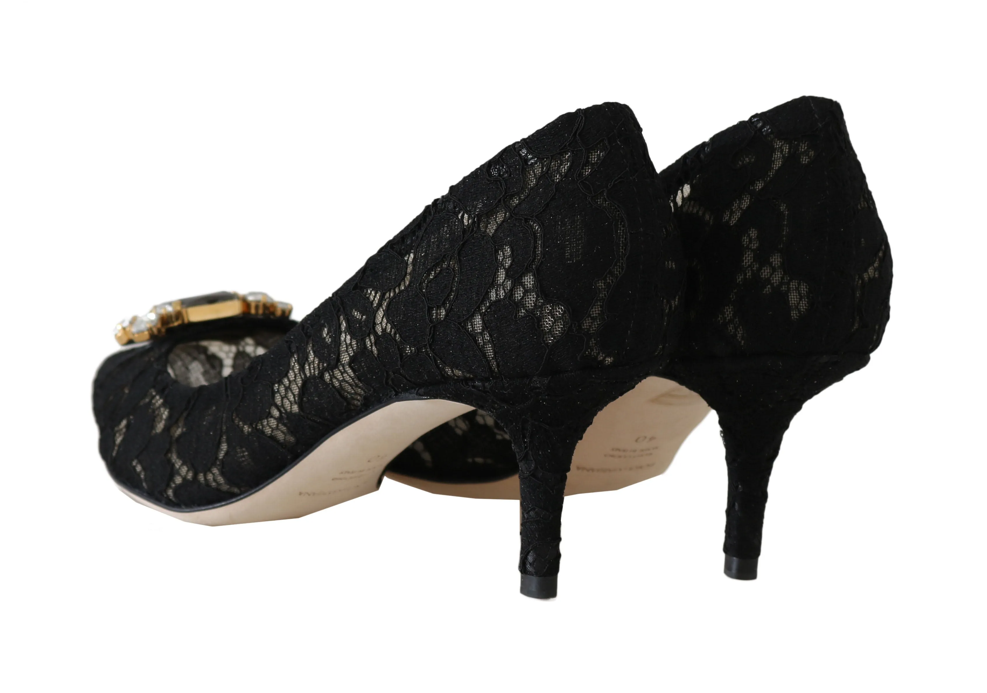 Black Lace Bellucci Crystal Pumps