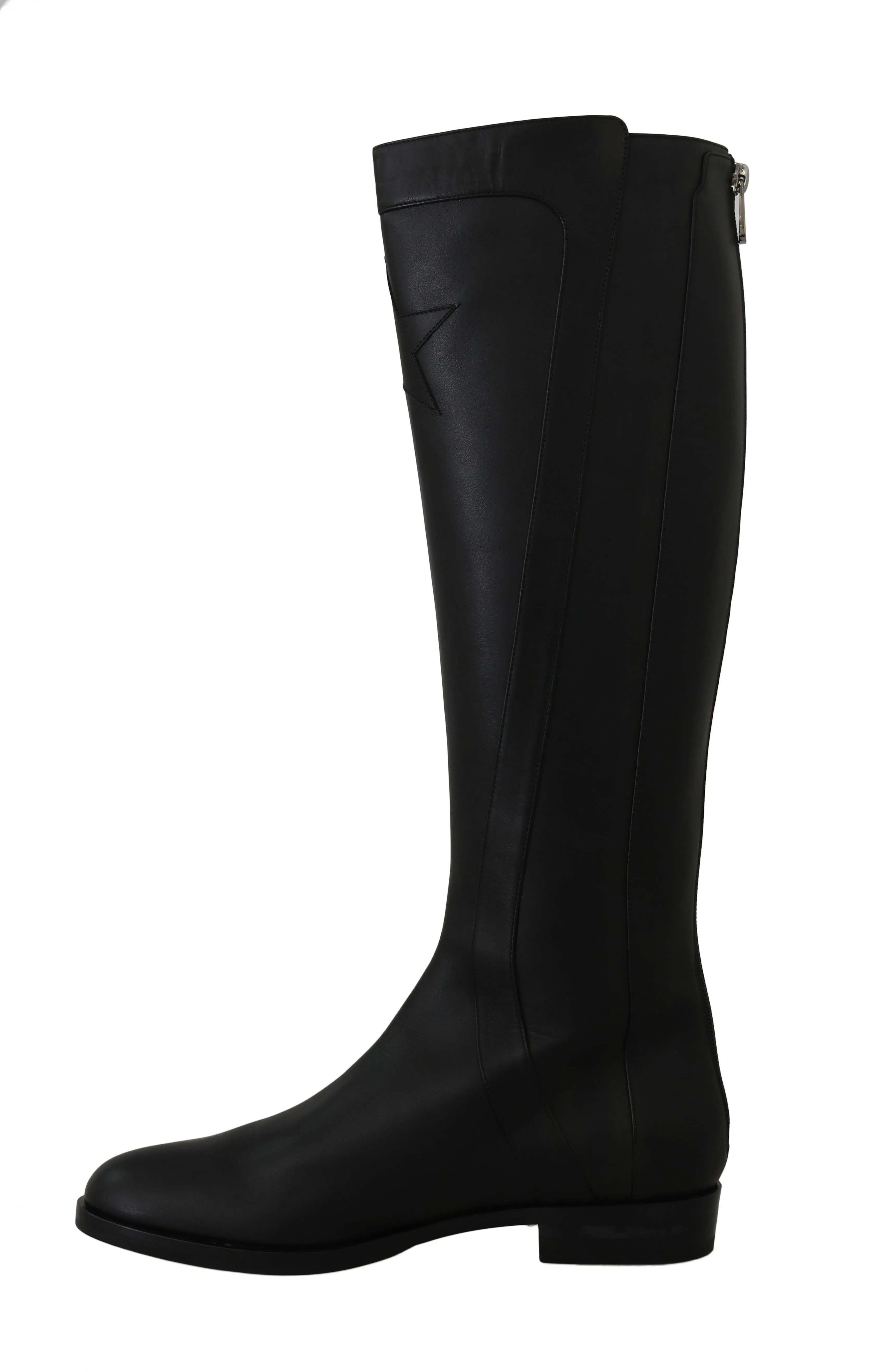 Black Leather Biker DG Logo Boots