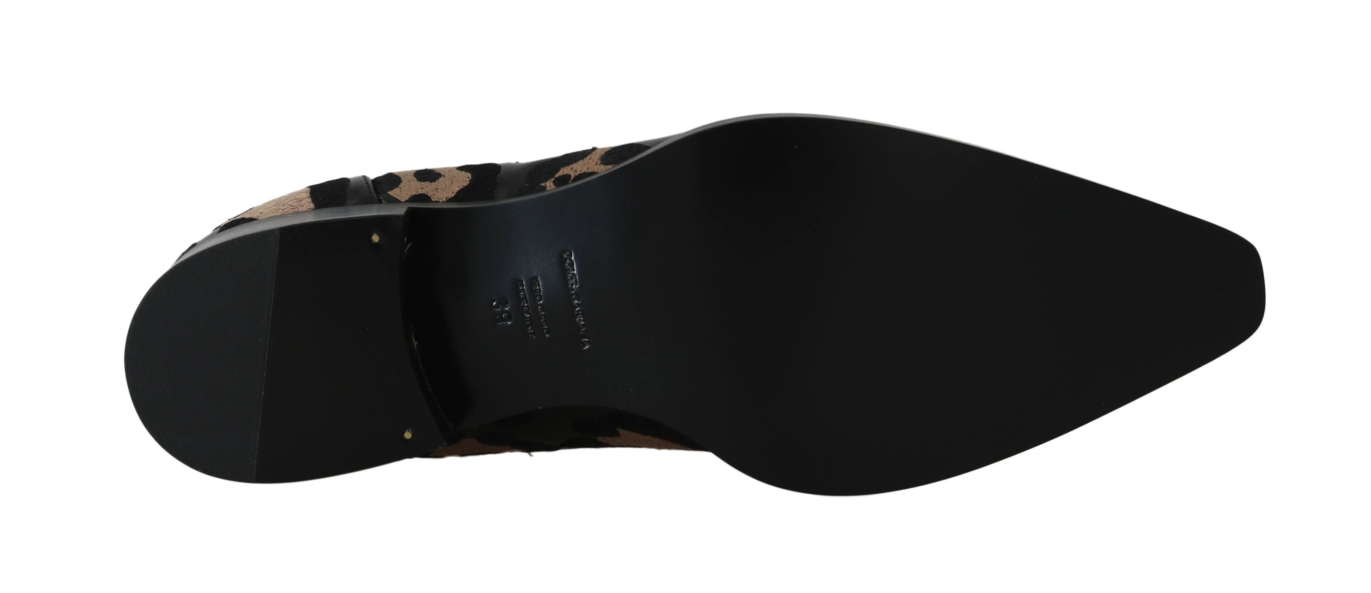 Black Leather Leopard Chelsea Boots