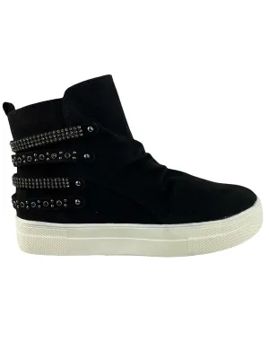 Black Rhinestone Strap Not Rated Sneaker 12/12/22 4963