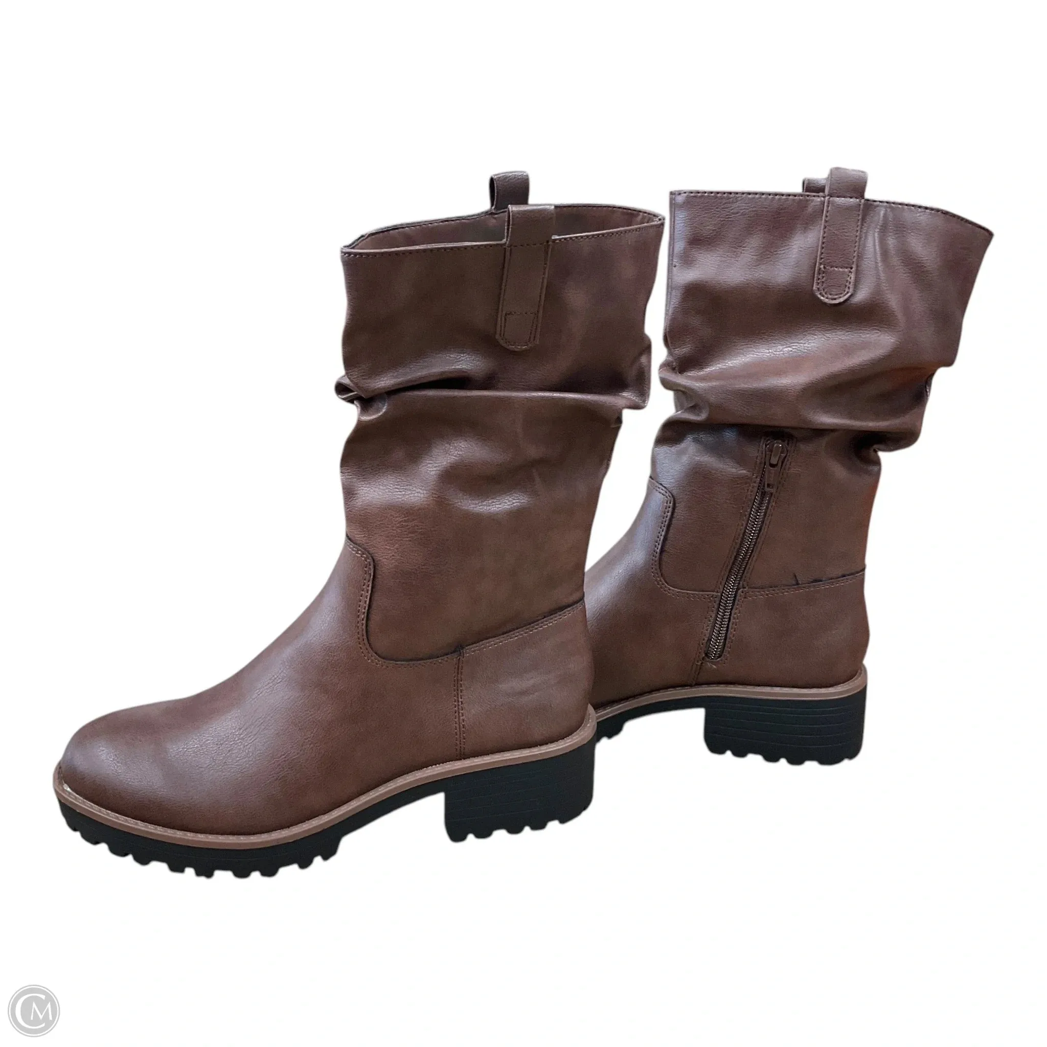 Boots Ankle Flats By Clothes Mentor In Brown, Size: 10