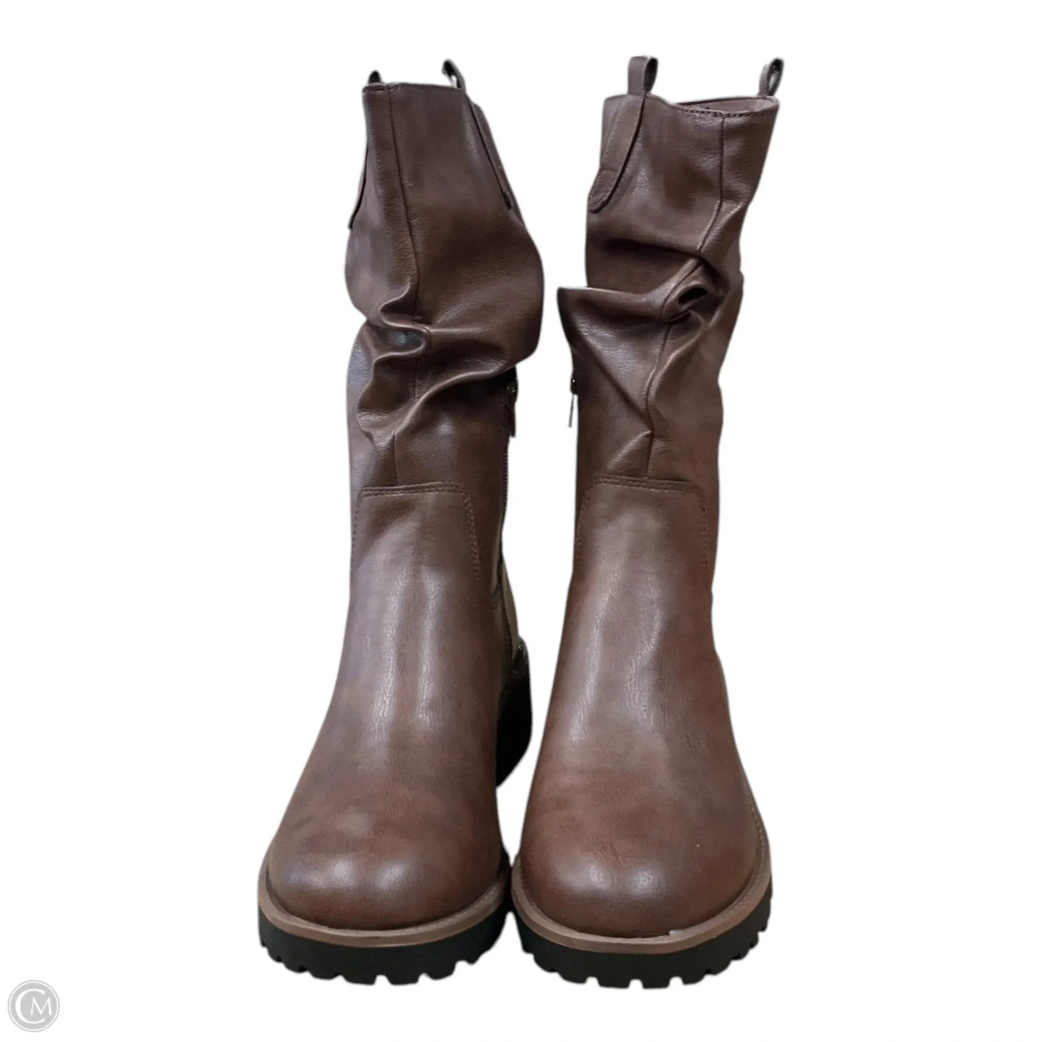 Boots Ankle Flats By Clothes Mentor In Brown, Size: 10