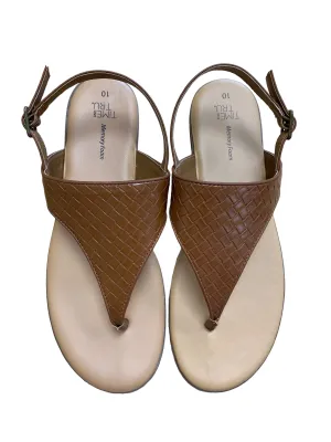 Brown Sandals Flats Time And Tru, Size 10