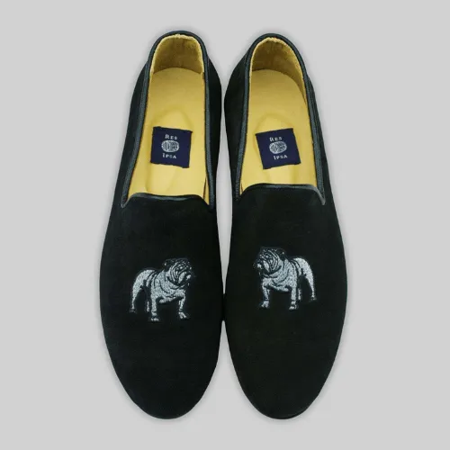 Bulldog Embroidered Loafers