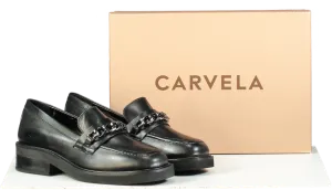 Carvela Black Lock Loafer Leather Casuals UK 3 EU 36
