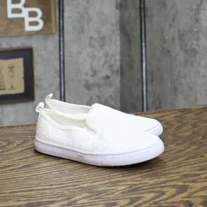 Cat & Jack Kids Girls Glitter Slip On Shoes 166cd46ba601f2 White Shiny 11T