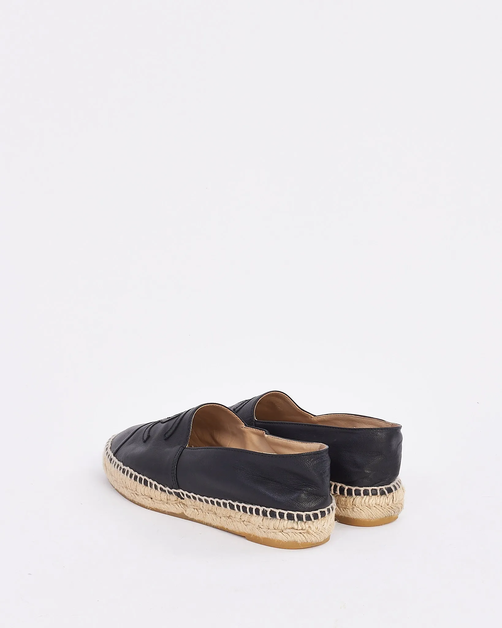 Chanel Black Leather Espadrilles - 37