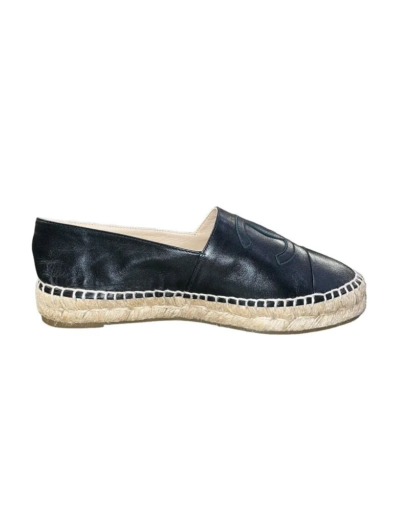 Chanel Chanel Leather CC Espadrilles in black 39