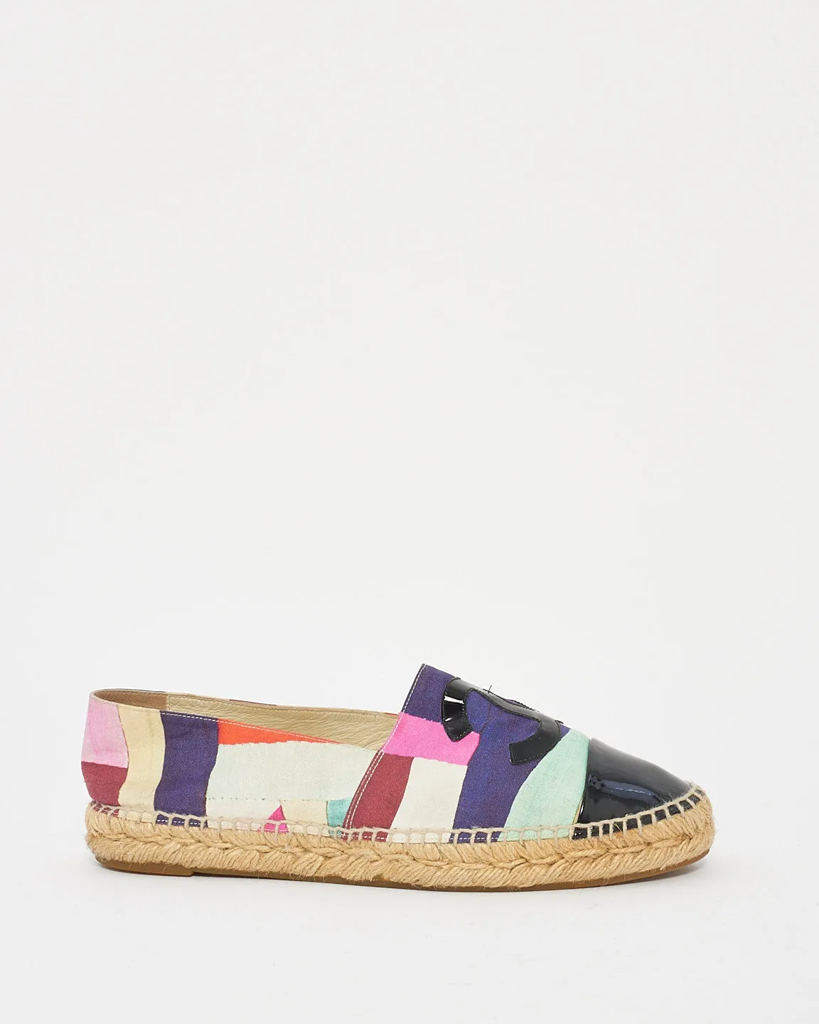 Chanel Multi Print CC Logo Fabric Canvas Espadrilles - 40