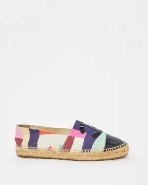 Chanel Multi Print CC Logo Fabric Canvas Espadrilles - 40