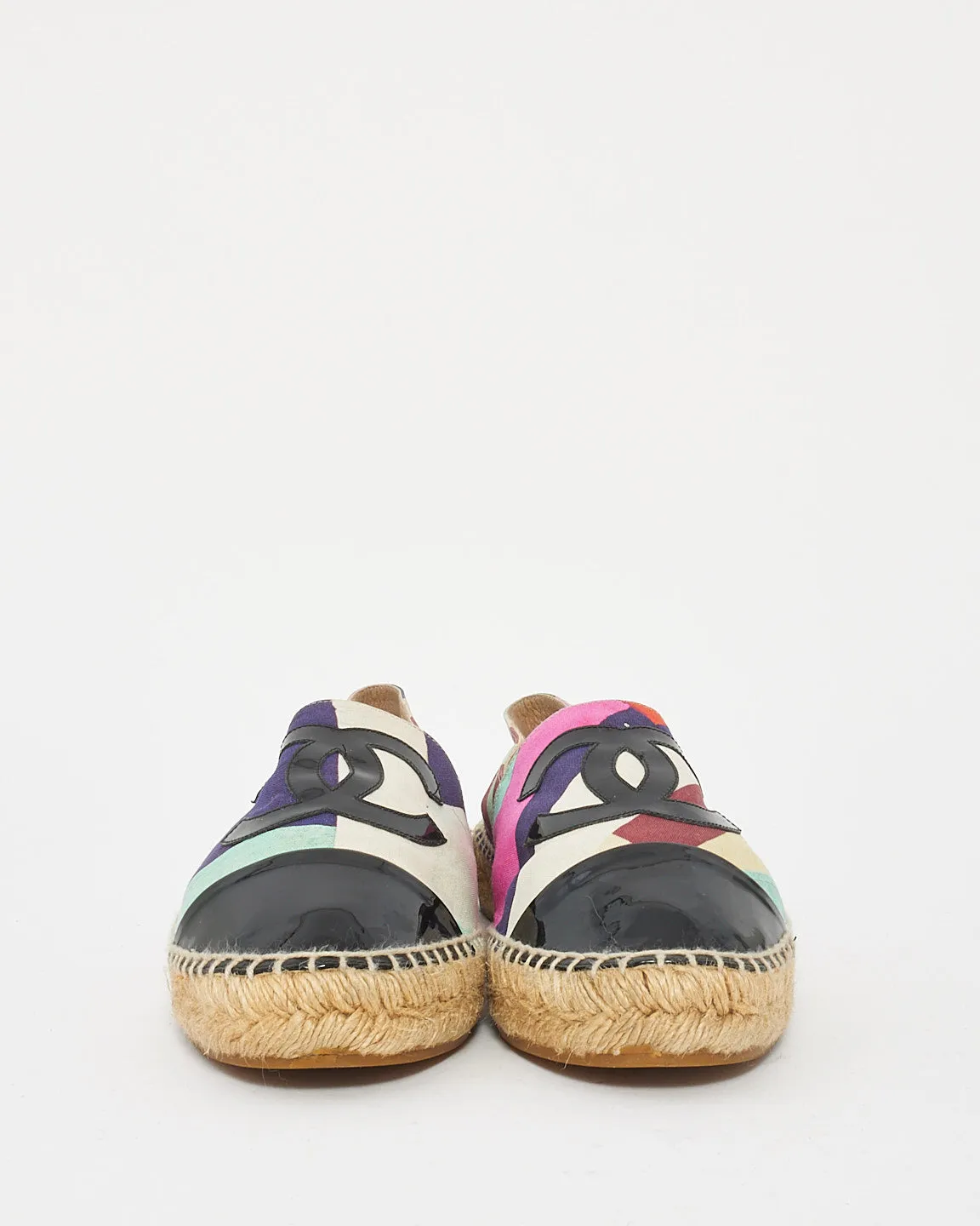 Chanel Multi Print CC Logo Fabric Canvas Espadrilles - 40