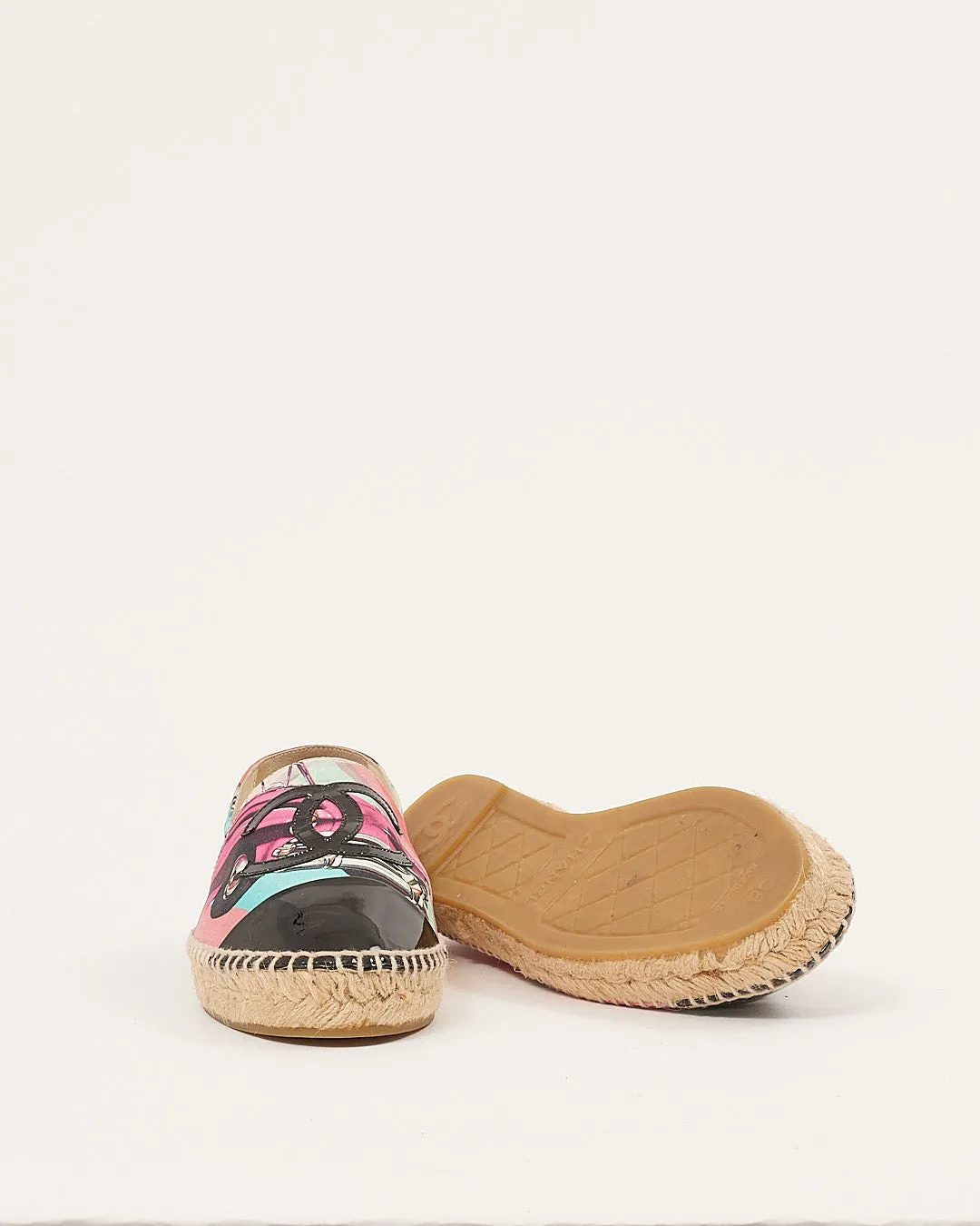 Chanel Multicolor CC Car Print Espadrilles - 38