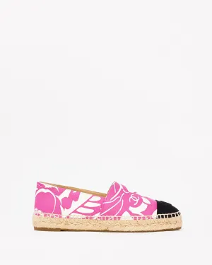 Chanel Pink & White Canvas Pattern Espadrilles - 38