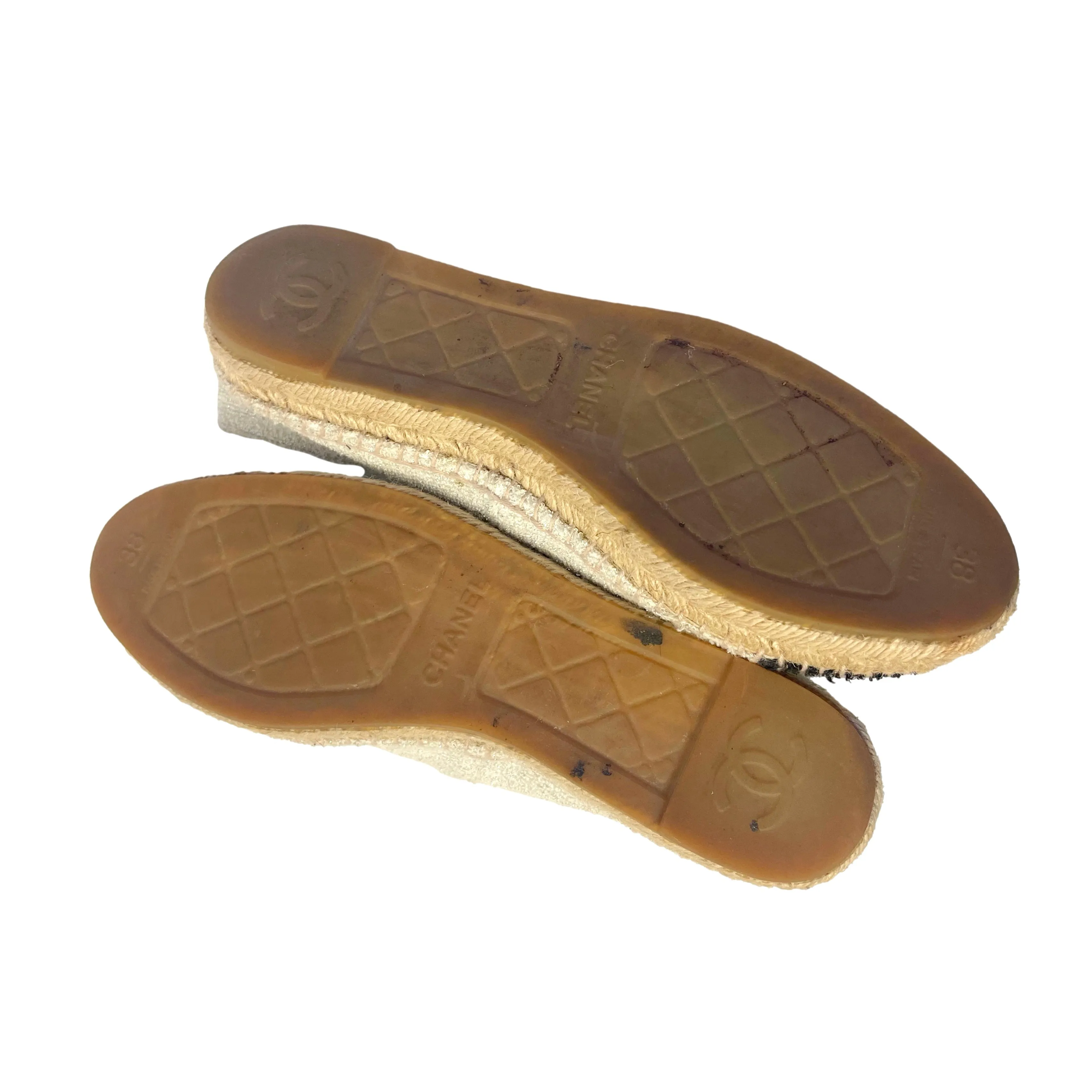 Chanel White Terrycloth Espadrilles
