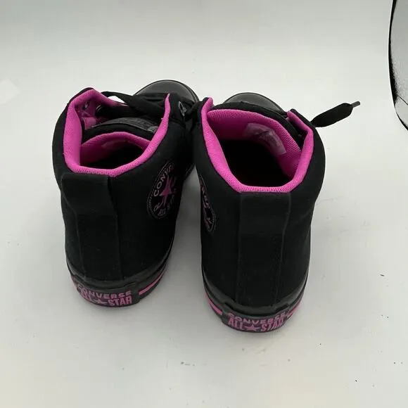 Converse All Star High Top Black/Purple Shoes Size 4 Junior New