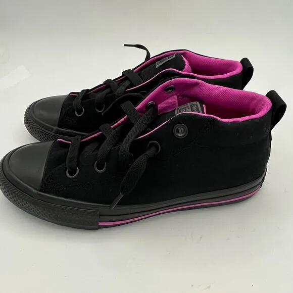 Converse All Star High Top Black/Purple Shoes Size 4 Junior New