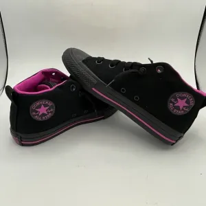 Converse All Star High Top Black/Purple Shoes Size 4 Junior New