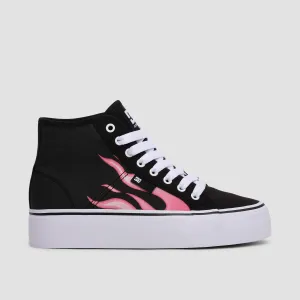 DC Manual Hi Platform Shoes - Black/Flames - Womens