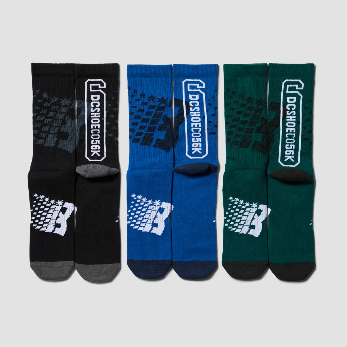 DC X Bronze 56K Crew Socks 3 Pack Multi
