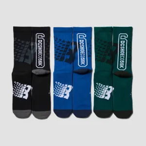 DC X Bronze 56K Crew Socks 3 Pack Multi