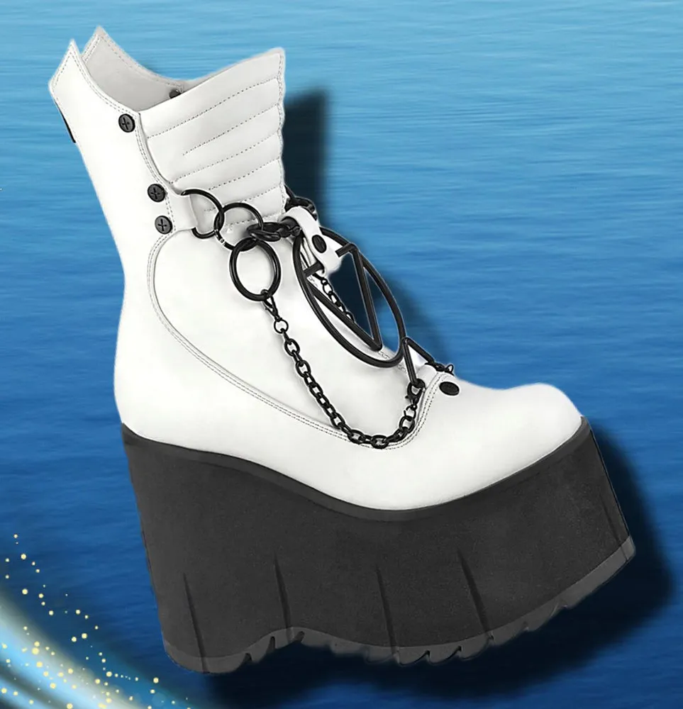 DemoniaCult KERA 130 White Boots