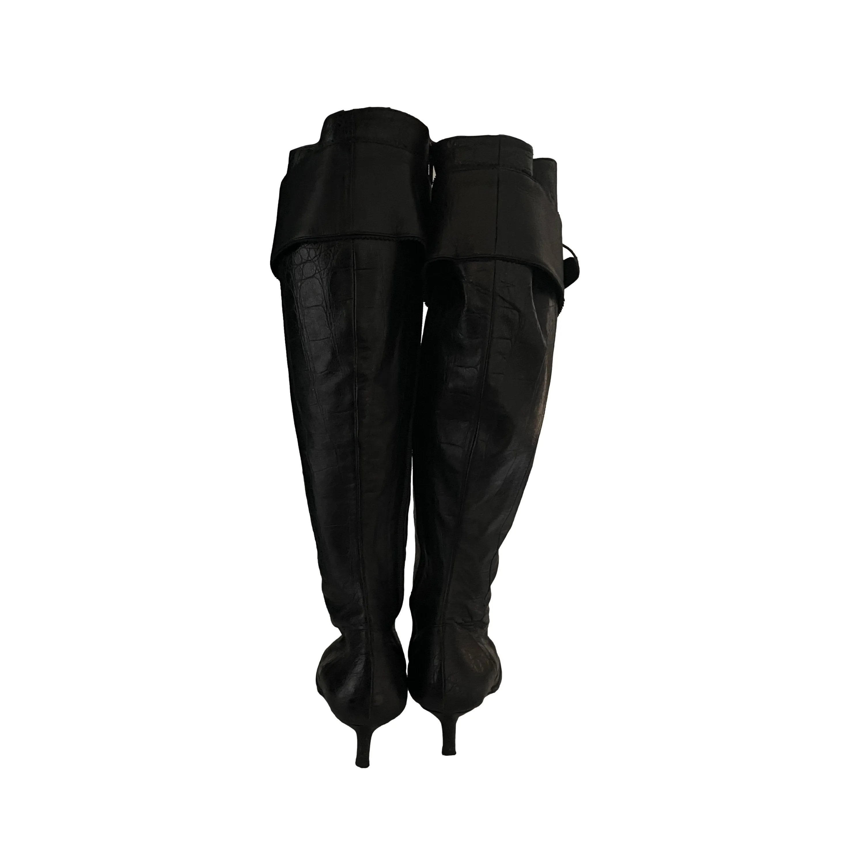 Dior Black CD Laced Up Leather Boots