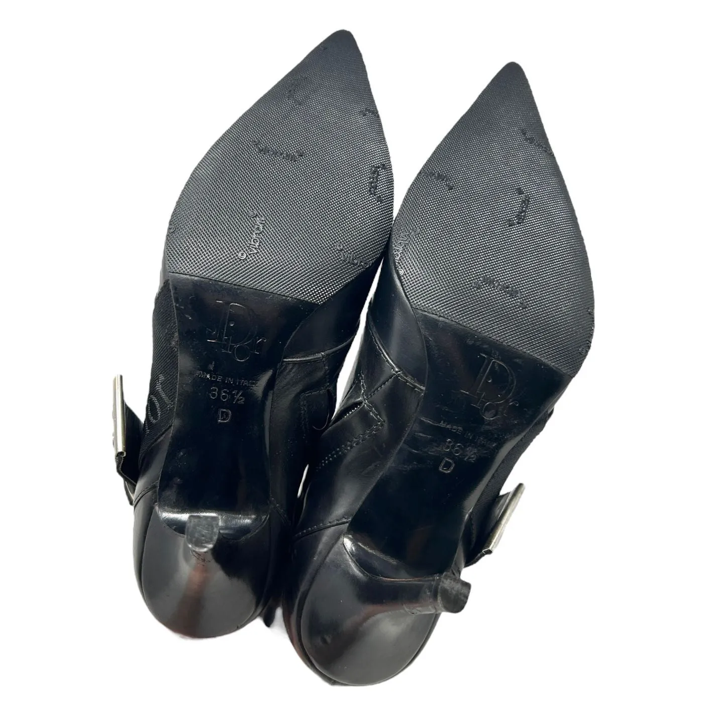 Dior Black Leather Logo Boots