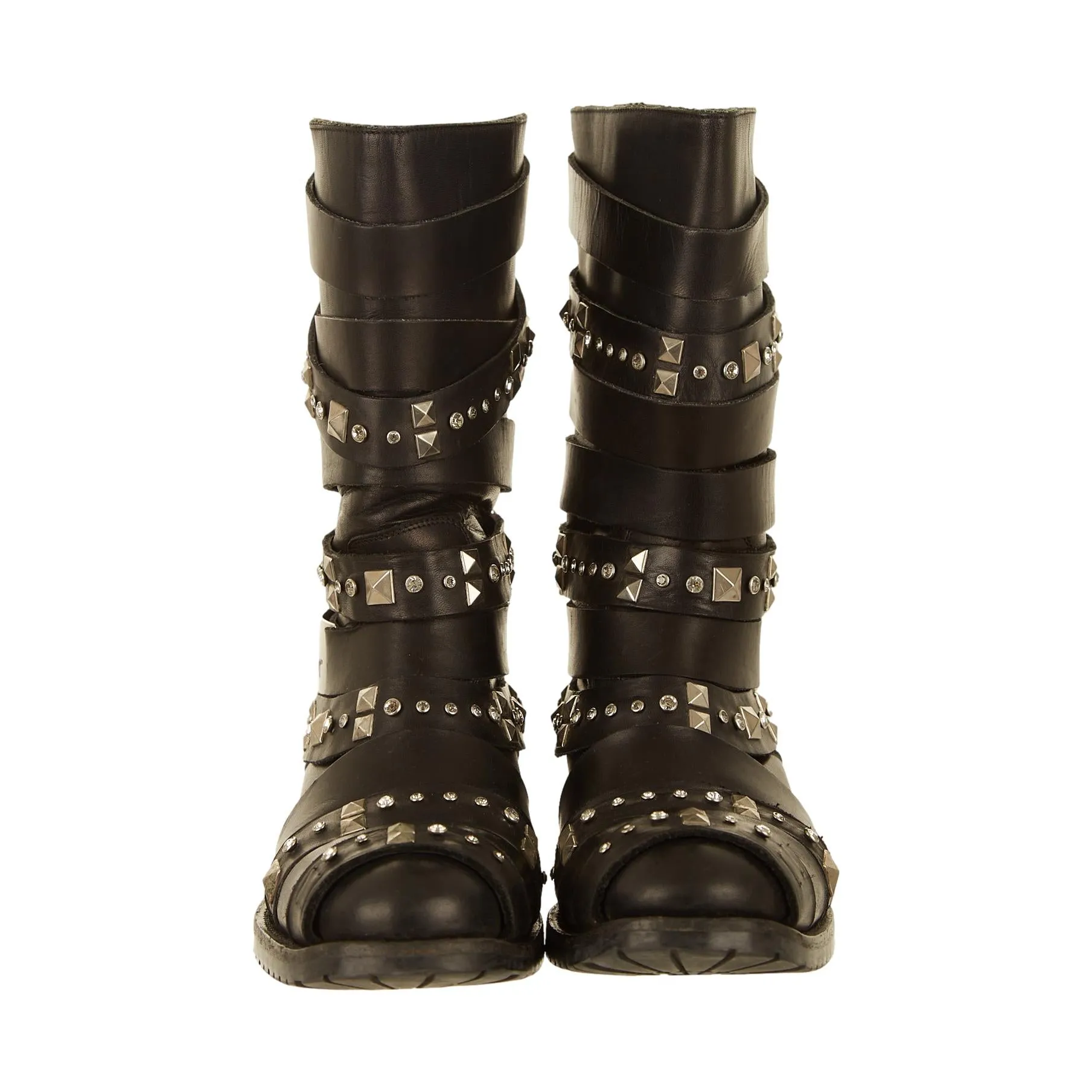 Dior Black Studded Moto Boots