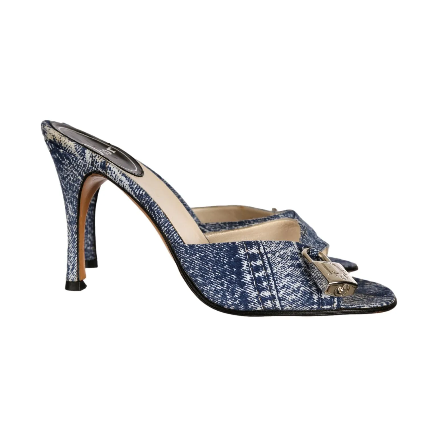 Dior Denim Key and Lock Heels