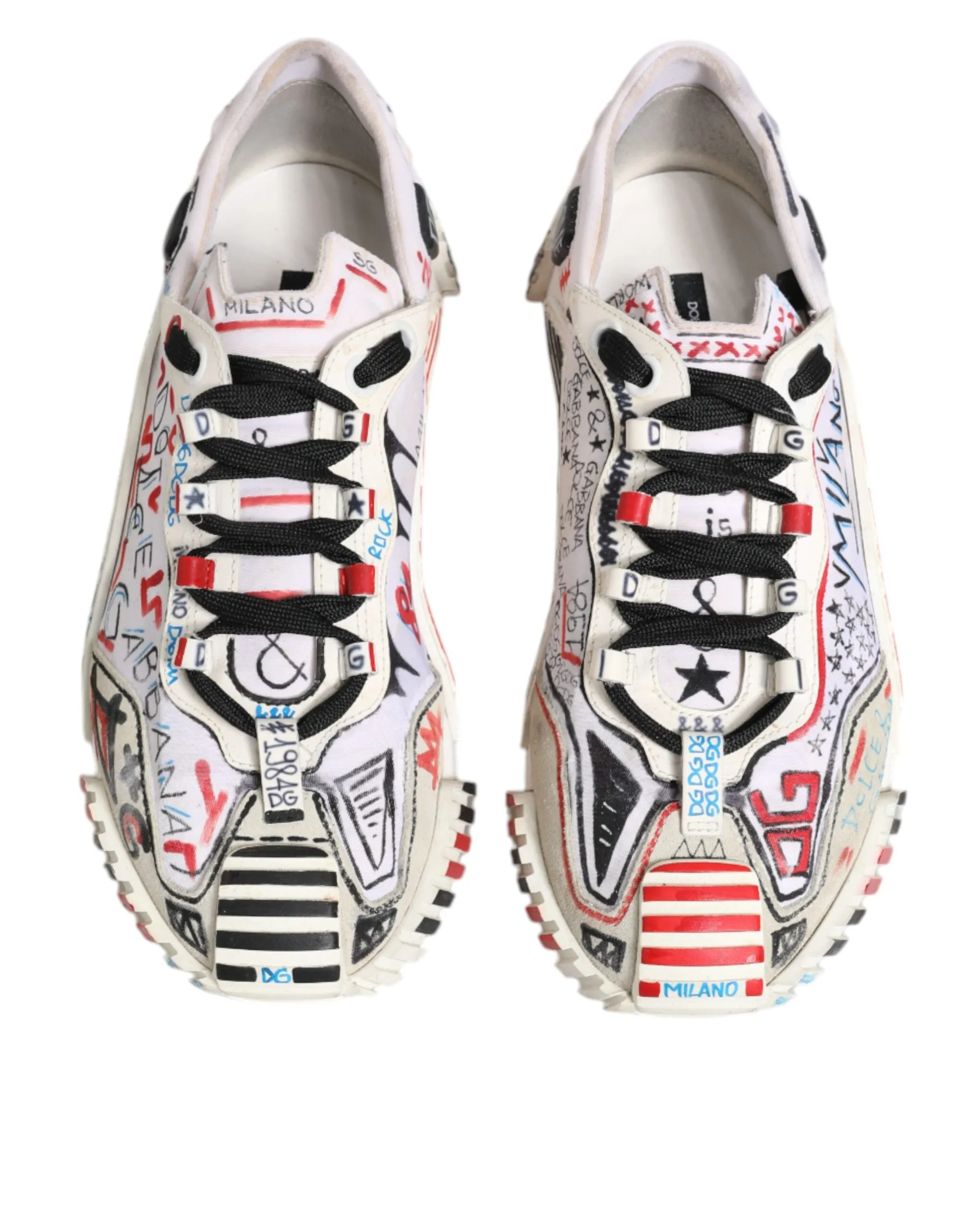 Dolce&Gabbana NS1 Men Multicolor Sneakers Nylon Printed Flat Trainer Shoes EU 41